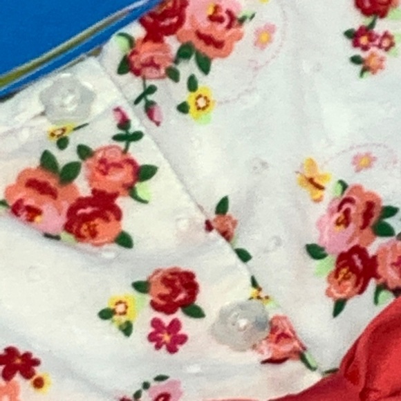 Small Wonders Peach Flowers Ruffle Dress - Picture 5 of 6